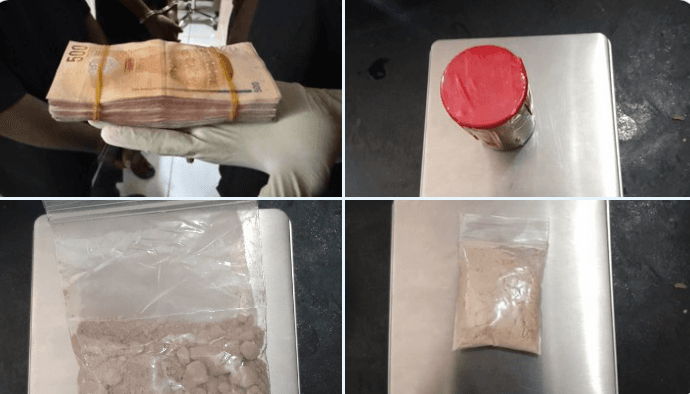 މަސްތުވާތަކެތި ވިއްކާ މީހުންނާ ދެކޮޅަށް ހިންގާ އޮޕަރޭޝަންގައި އަތުލި ބައެއް ތަކެތި، ފޮޓޯ: ޕޮލިސް