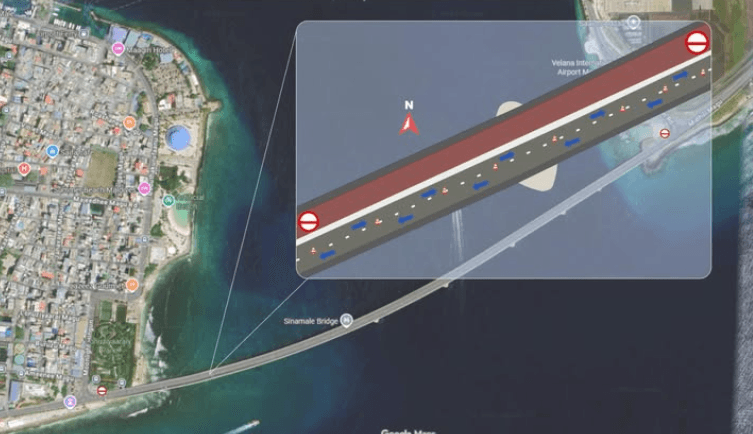 ބްރިޖްގެ މެއިންޓެނެންސް މަސައްކަތެއް ނިމެންދެން އެއް ލޭނު ބަންދުކޮށް  ޓްރެފިކް ފްލޯއަށް ބަދަލު ގެންނަނީ