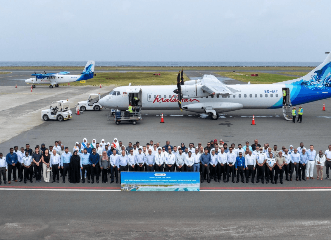 މާފަރު އެއާޕޯޓްގެ އޭޕްރަން ބޮޑުކުރިބައި ބޭނުންކުރަން ފެށުން، ފޮޓޯ: މޯލްޑިވިއަން