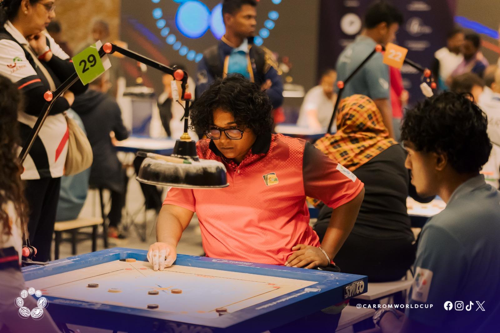 ކެރަމް ވޯލްޑް ކަޕް: އަންހެނުންގެ ޓީމް އިވެންޓްގެ ފުރަތަމަ ދެ މެޗުން ވެސް ރާއްޖެ މޮޅުވެއްޖެ