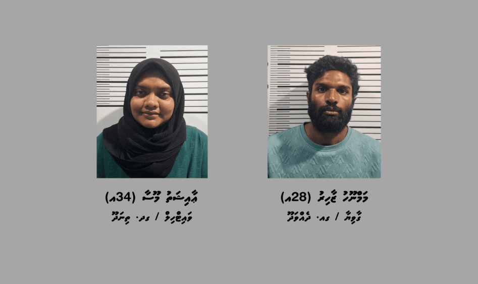 ތިނަދޫން ދެއްވަދުއަށް ޑްރަގް އެތެރެކުރަން އުޅުނު ދެމީހަކު ހައްޔަރުކޮށް ބަންދަށް 30 ދުވަސް