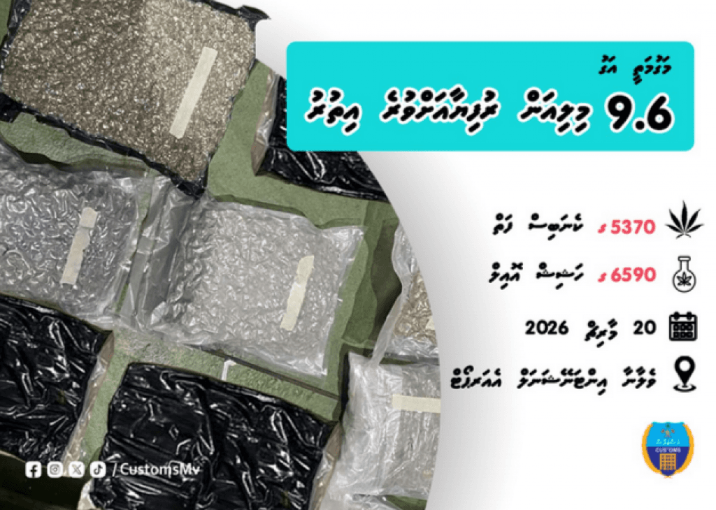 ރާއްޖެ އެތެރެކުރަން އުޅުނު 11 ކިލޯއަށްވުރެ ގިނަ މަސްތުވާތަކެތި ކަސްޓަމްސްއިން އަތުލައިގެންފި