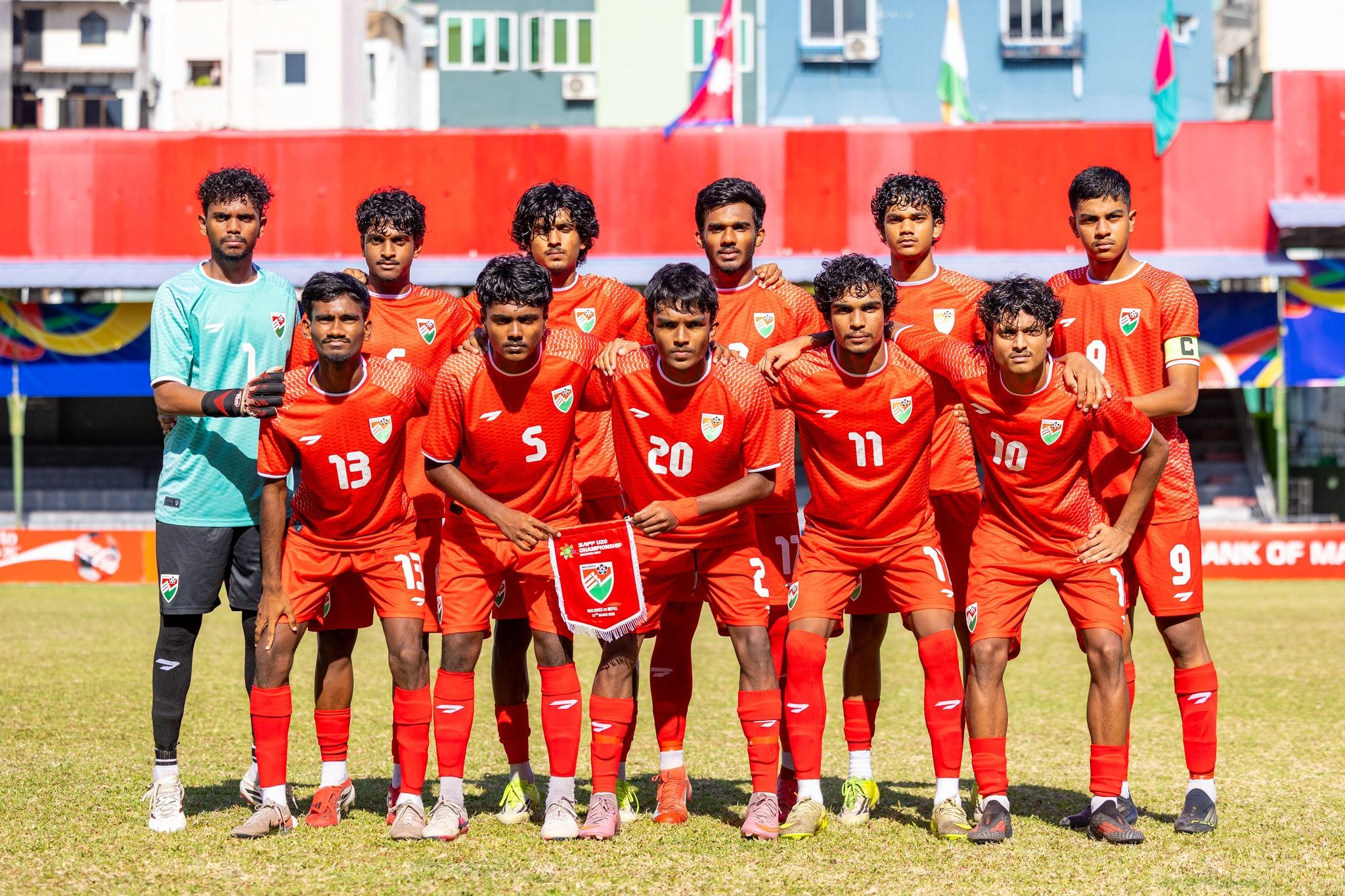 ރާއްޖޭގެ 21 އަހަރުން ދަށުގެ ޤައުމީ ފުޓުބޯޅަ ޓީމު- ފޮޓޯ: ސާފް