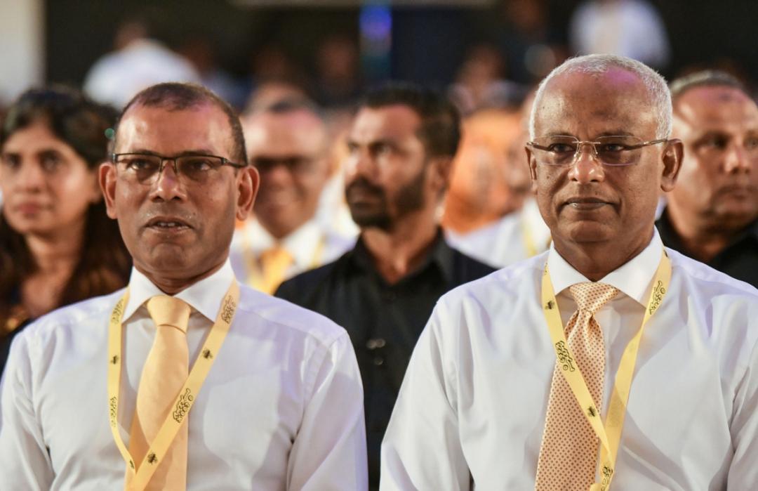 އެމްޑީޕީގެ ހިންގުމުގައި ލަފާދޭން ރައީސް ނަޝީދުއާއި ރައީސް ޞާލިޙް ހަމަޖައްސައިފި