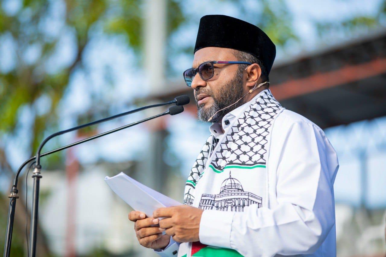 ފަލަޞްޠީނުގެ ރައްޔިތުންނަށް އިންސާނީ ގޮތުން އެހީތެރިވުމަކީ ކުރަން ޖެހޭ ކަމެއް-ޝަހީމް