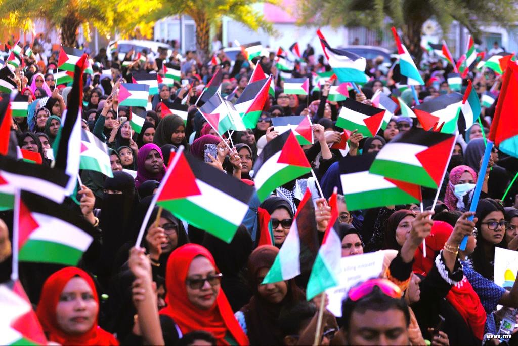 ”އުންމަތް ފަލަޞްޠީނާއެކު“ގެ ނަމުގައި މިރޭ މާލޭގައި ބޮޑު ހިނގާލުމެއް