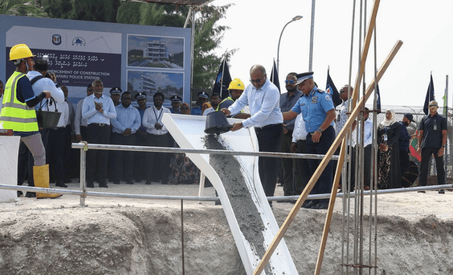 ދުވާފަރު ފުލުހުންގެ މަރުކަޒުގެ މަސައްކަތް ފެށުން، ފޮޓޯ: ދައުލަތުގެ މީޑިއާ