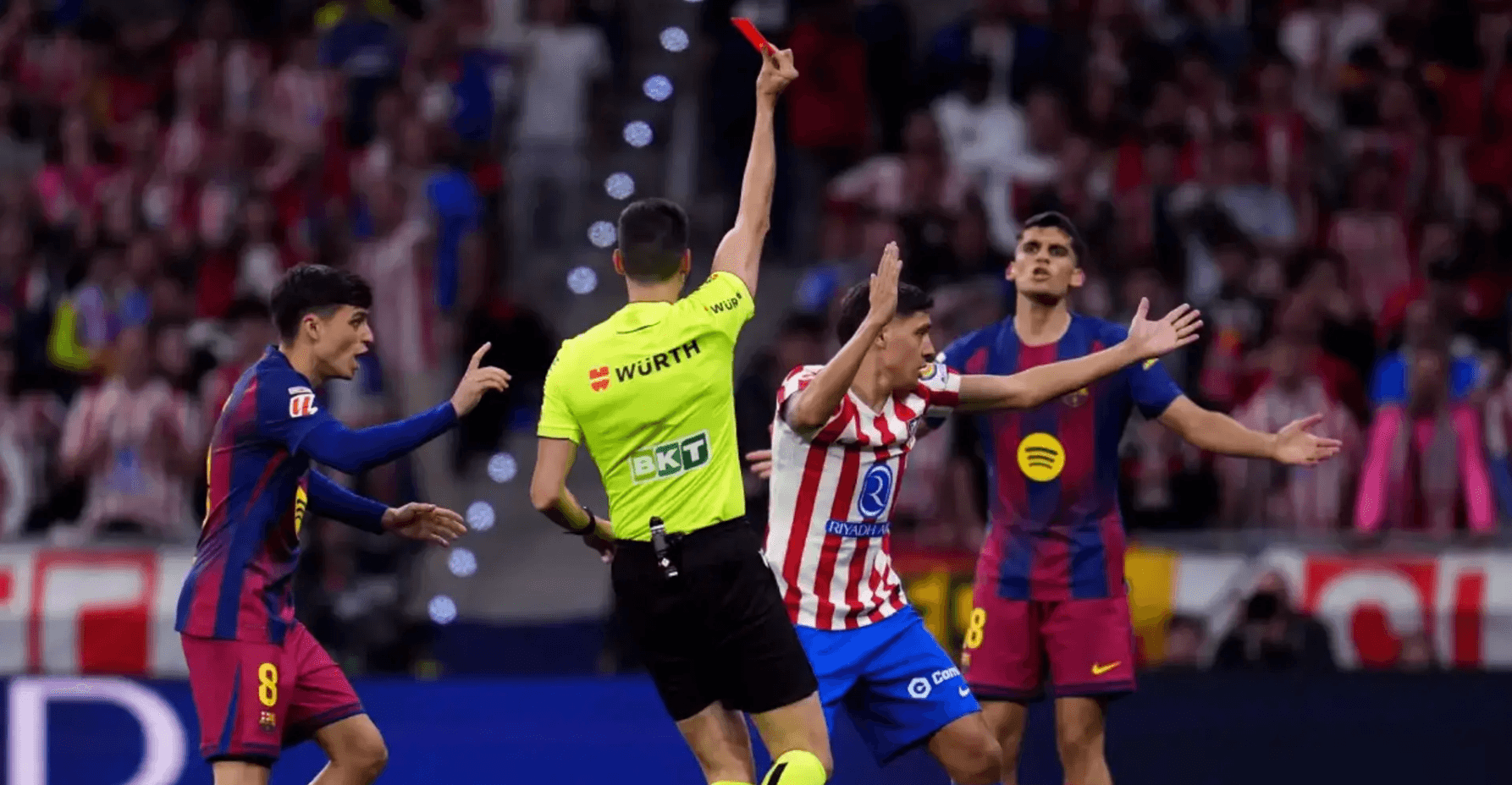 ބާސާމެޗުގައި ރަތް ކާޑު ނުދެއްކުމަކީ ހެދުނު ގޯހެއް ކަމަށް ސްޕެއިންގެ ރެފްރީންގެ ކޮމިޓީން އެއްބަސްވެއްޖެ